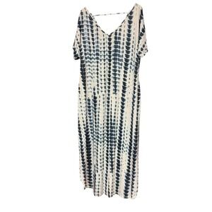 Nemidor Size‎ 18 Tie-dye Maxi Dress Summer V-neck Women's Plus